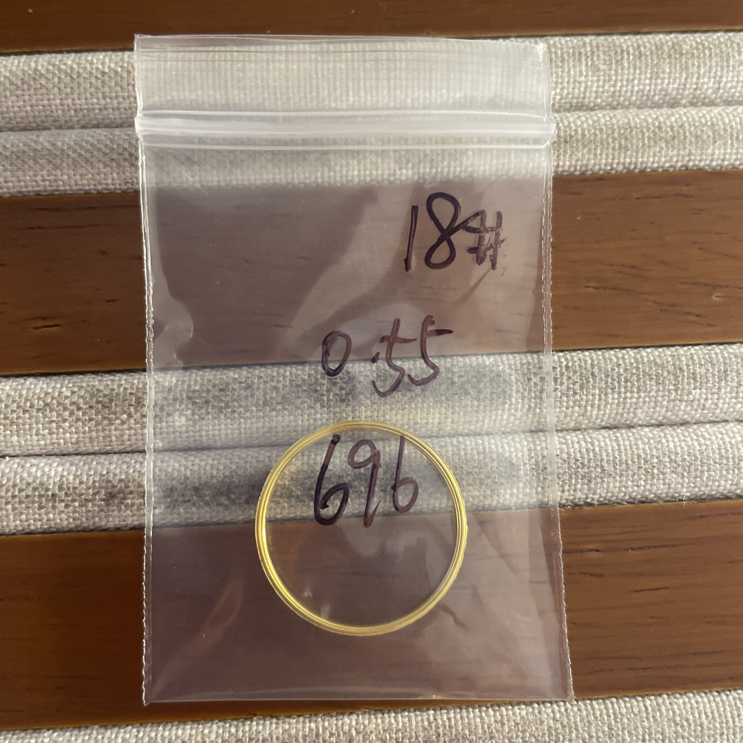 克重0.55 18号 碎冰冰戒指 足金999