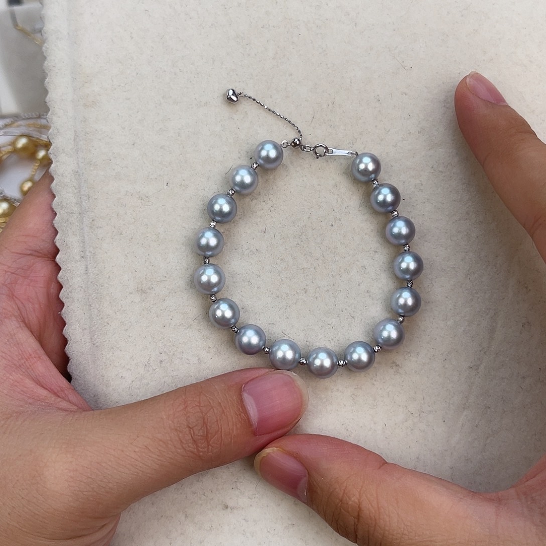 手绳18K金镶嵌海水珍珠