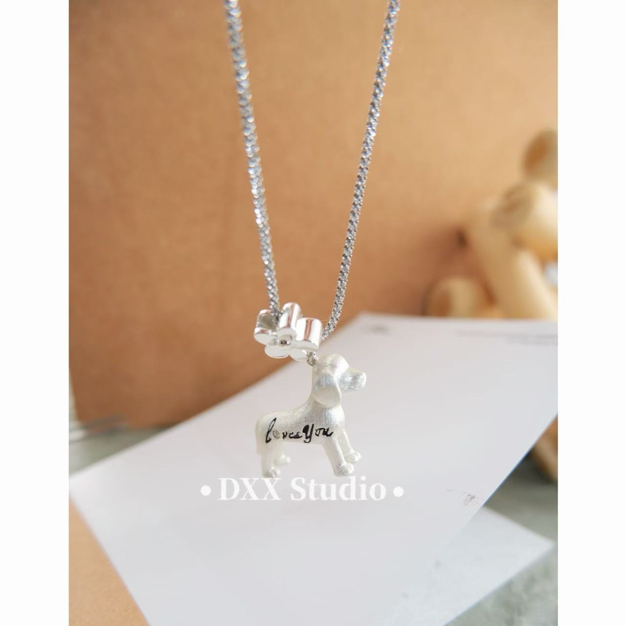 铜合金项链 小众设计迷你复古气质坠链白色百搭ins项链45445