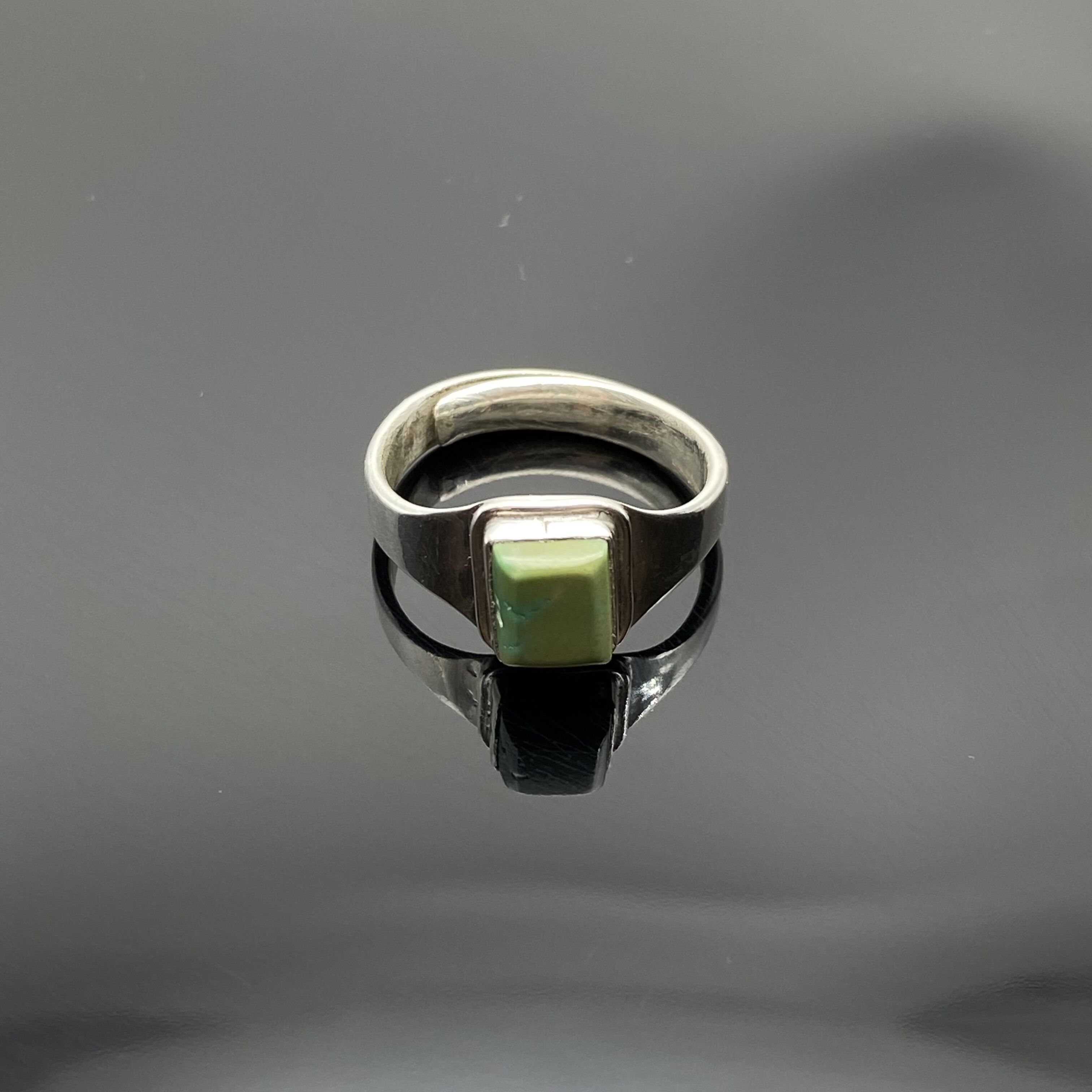 足银镶嵌原矿松石戒指        民族风纯手工简约气质时尚经典素款