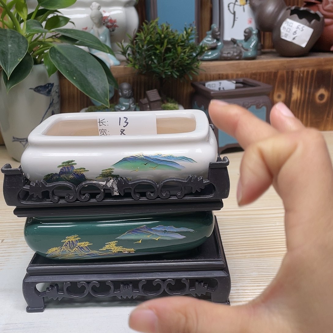 紫砂花盆陶瓷艺术花盆陶瓷