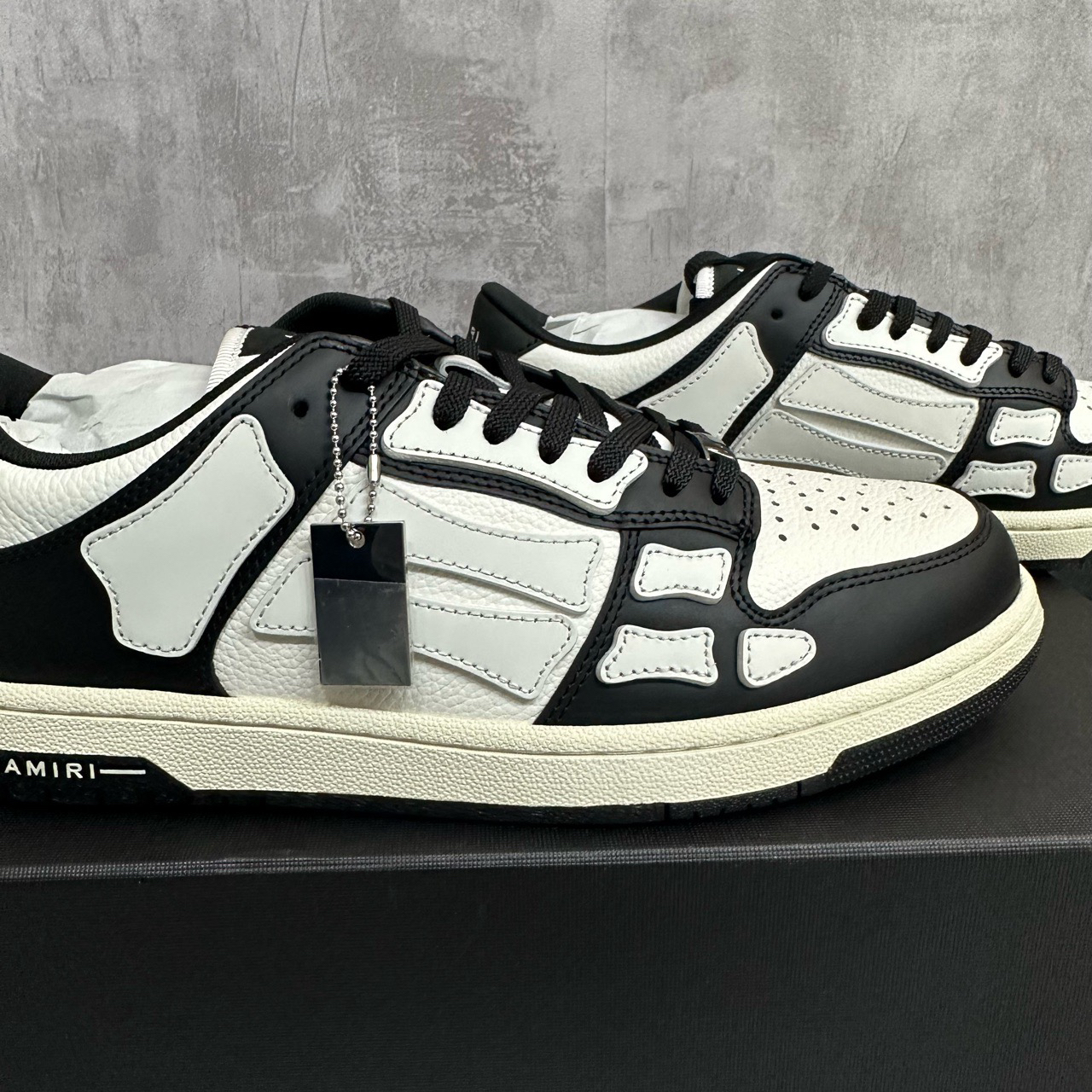 全新未使用 YSL/圣罗兰 Amiri 黑色白骨头鞋 全新有盒