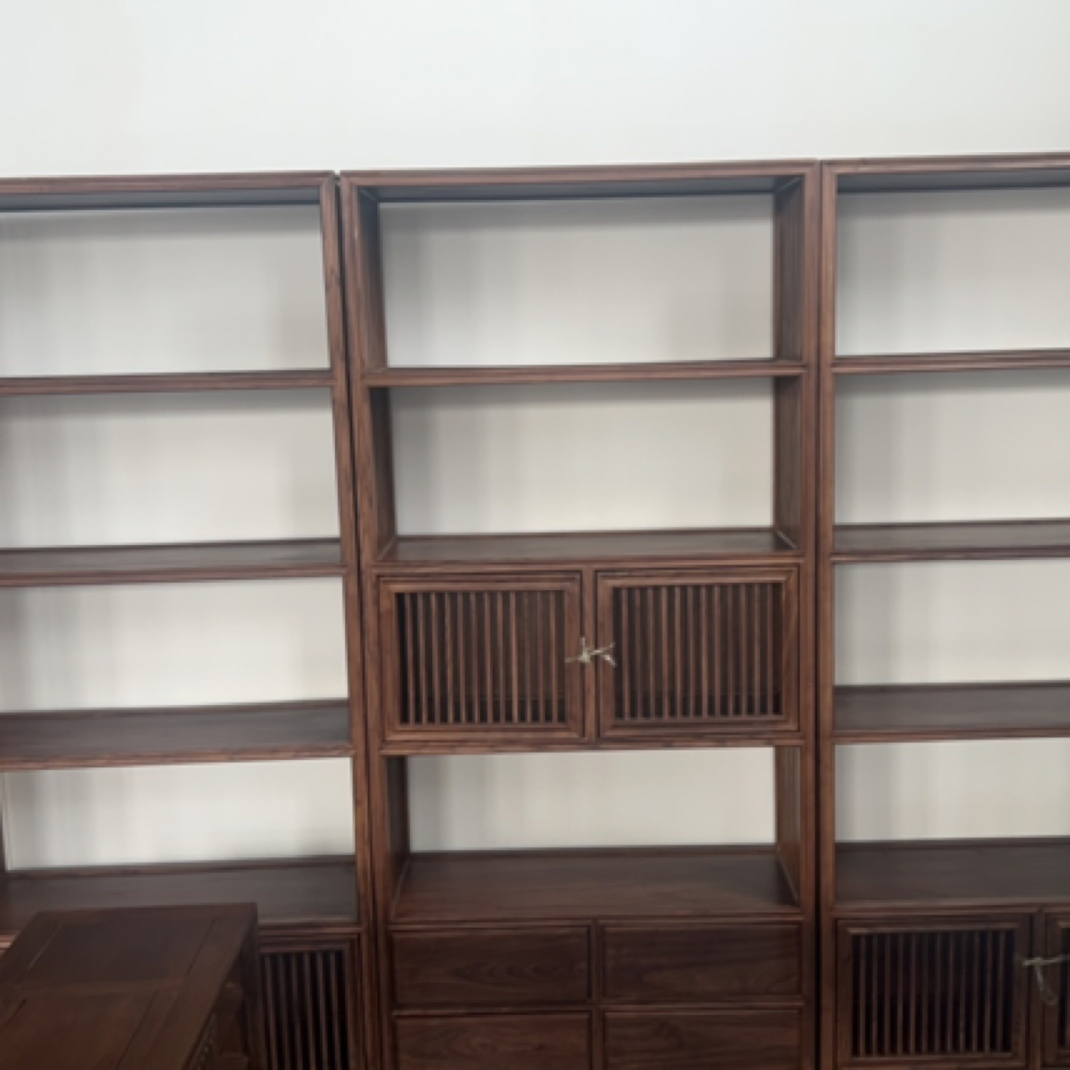 新中式实木架老榆木书架茶室装饰架多层置物架