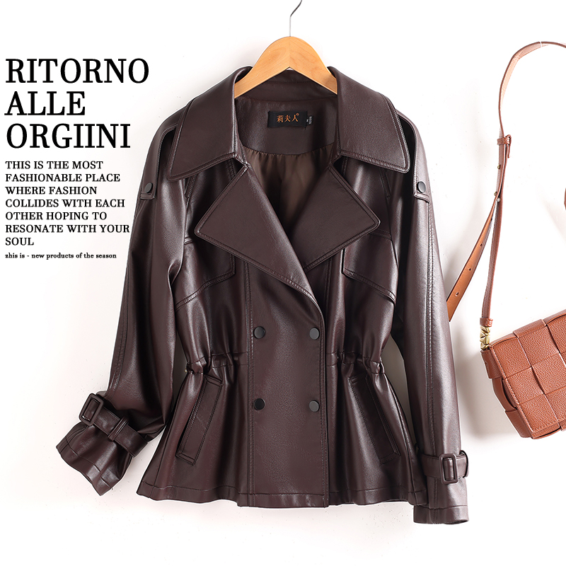 海宁真皮绵羊皮女士爆款精品高端洋气短款女皮衣外套