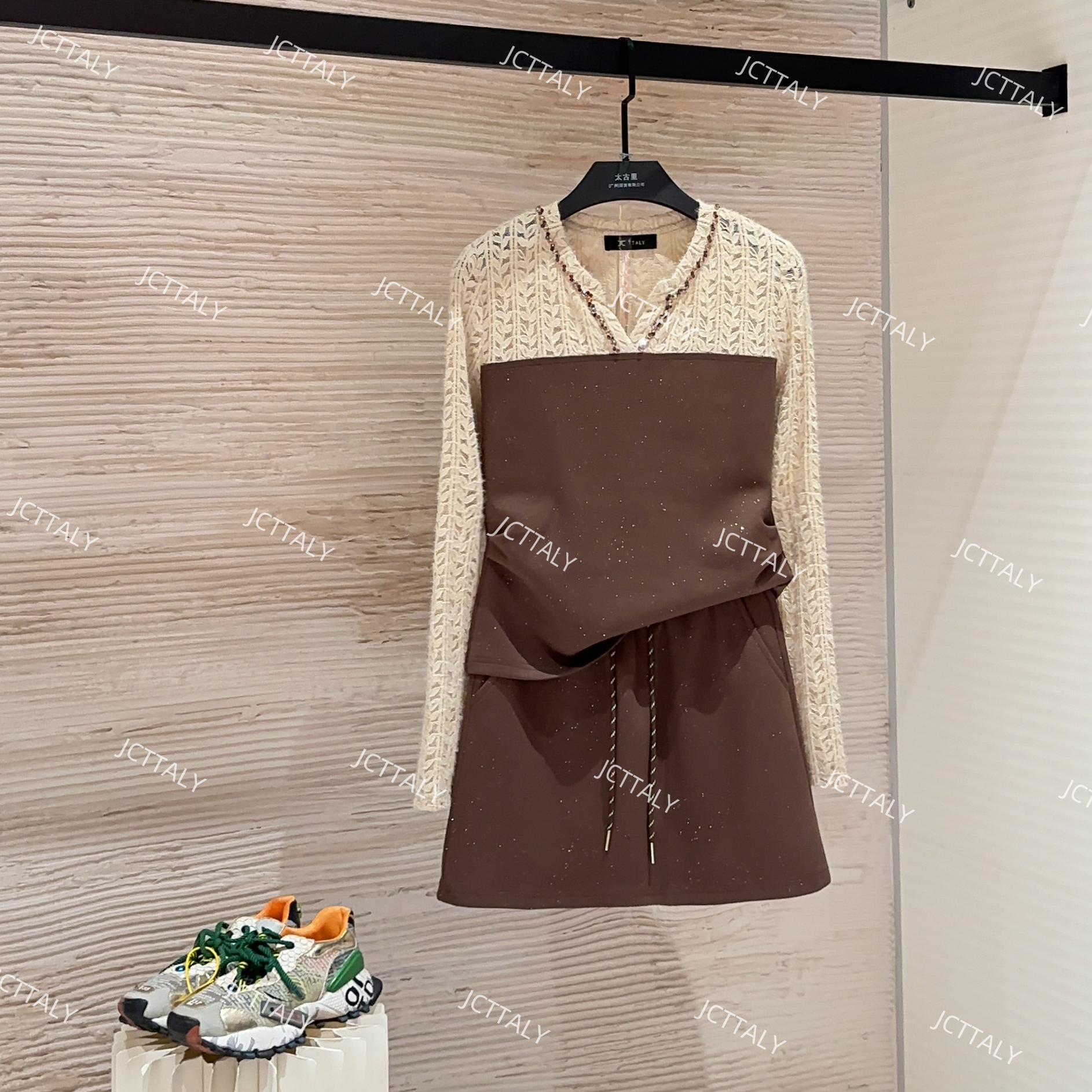 【新粉价】时尚套装裙子拼接春季秋季显瘦长袖套装TZ-623