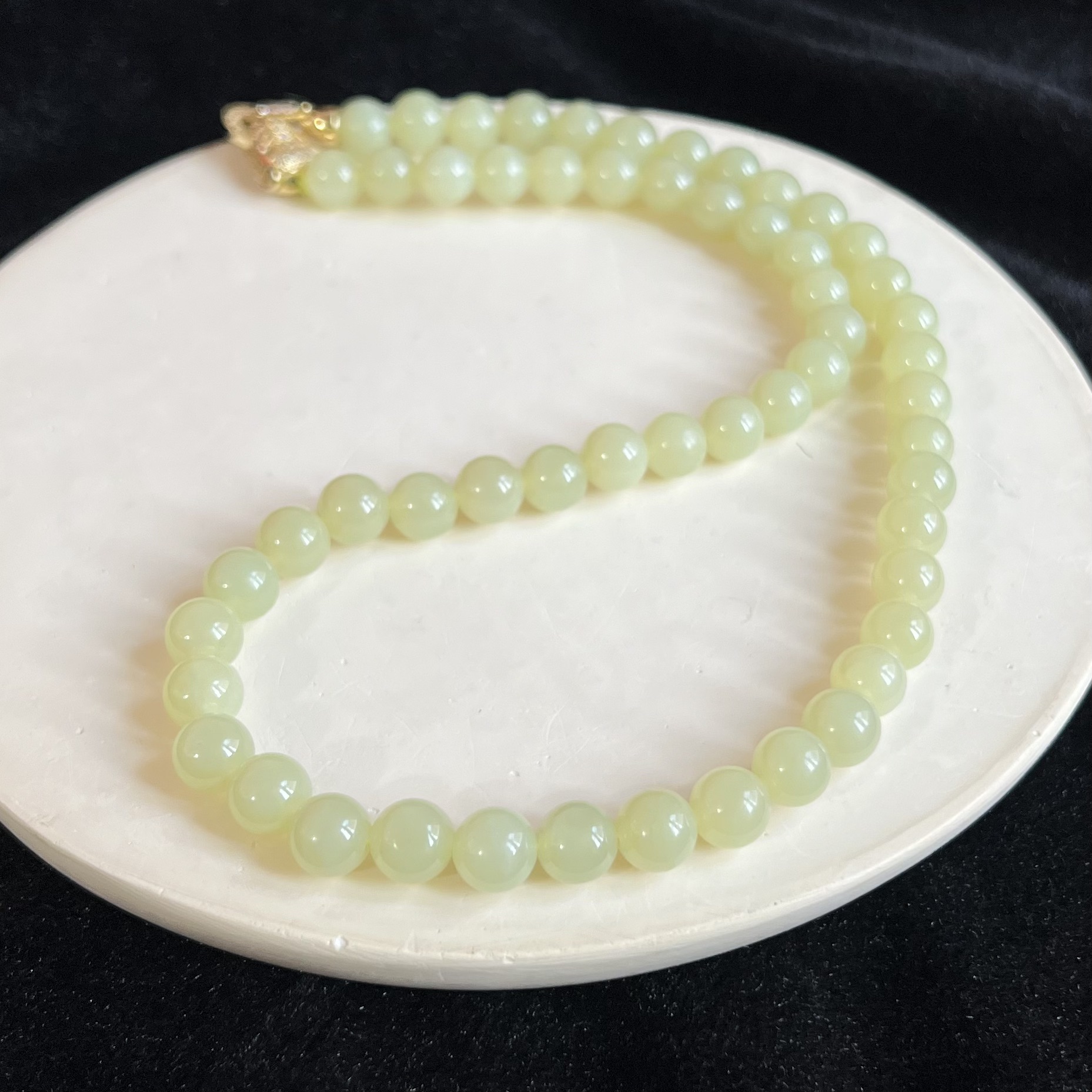 C091天然和田玉高品质黄口8mm女神链单圈项链 百搭 多样性发其一