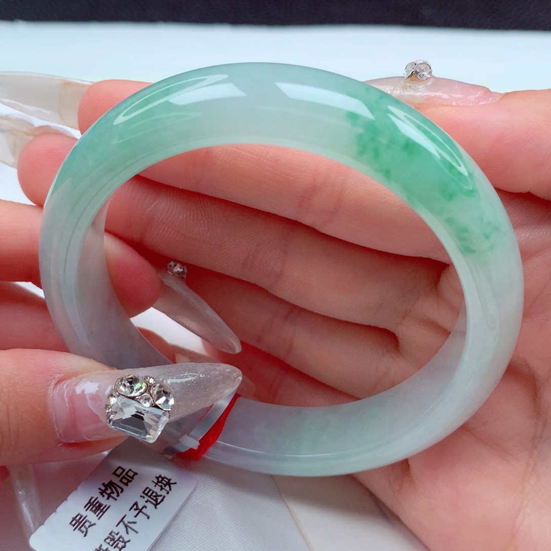 翡翠手镯未镶嵌天然缅甸翡翠A货手镯 70号