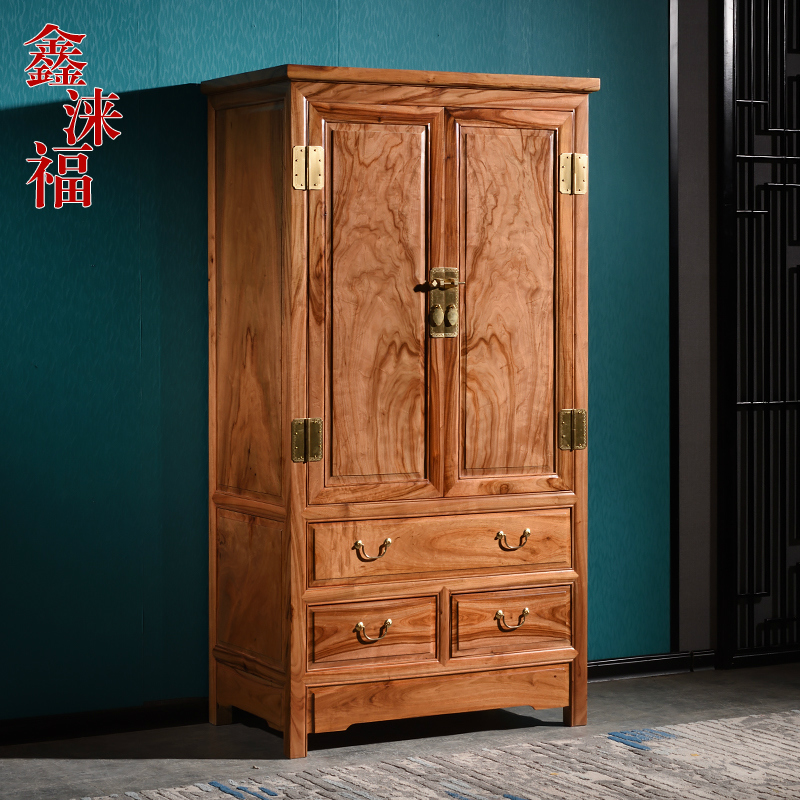 老香樟木衣柜中式储物柜子五斗橱收纳抽屉六斗柜复古实木储物柜