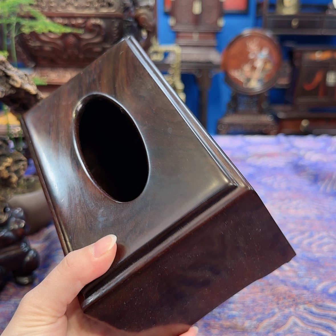 【闪购商品】红酸枝木类成套家具纸巾盒