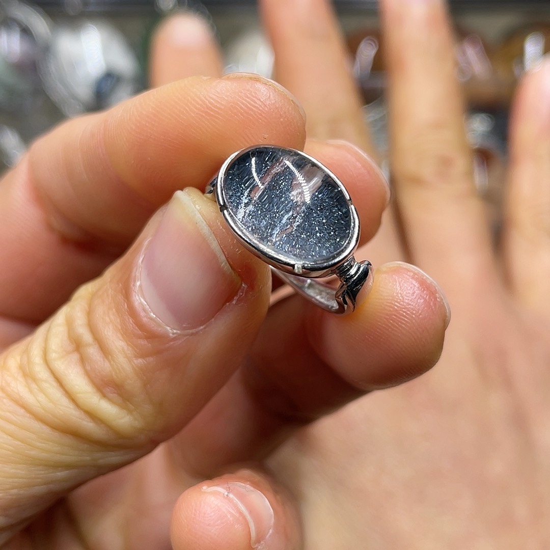 【闪购商品】水晶珠宝半成品银S925镶嵌戒指