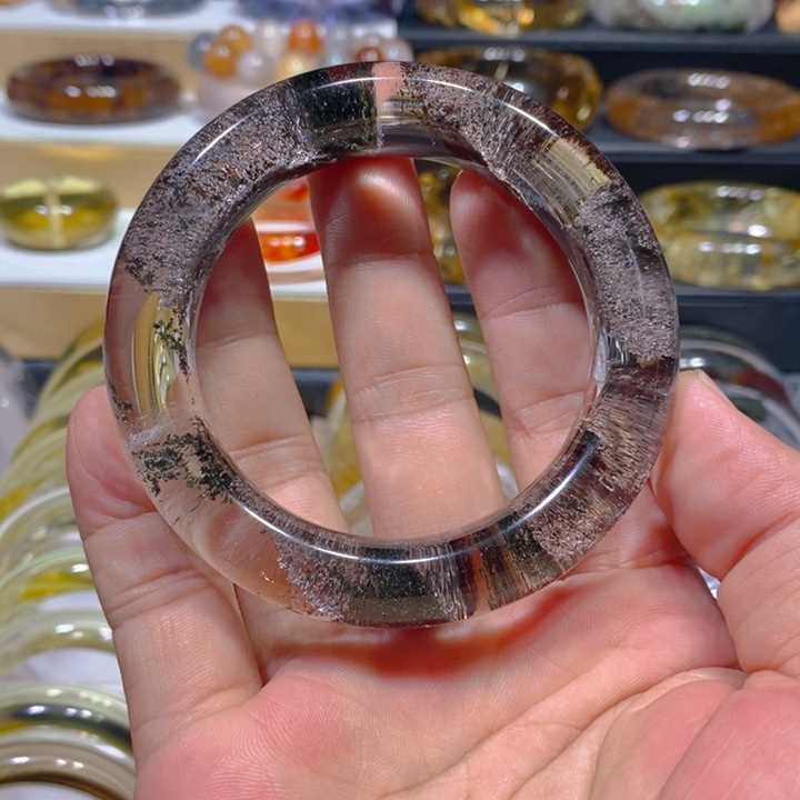 车****未镶嵌手镯水晶天然绿幽灵水晶手镯57圈口