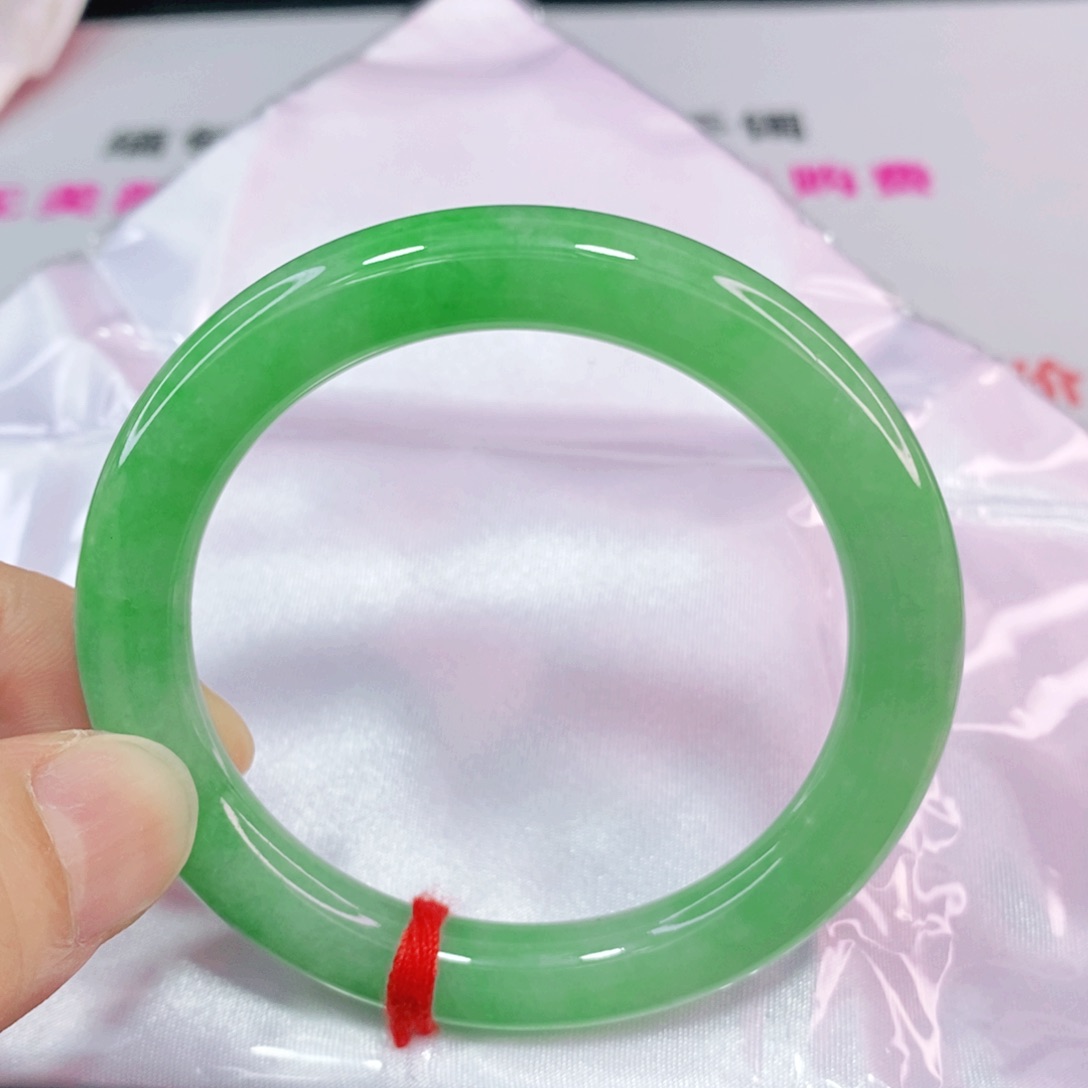 未镶嵌手镯翡翠51.2圈口圆条-高品质毕业款