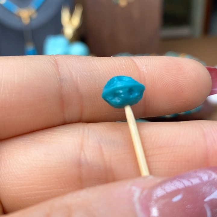 绿松石吊坠(不含链)未镶嵌高瓷蓝绿松石百香珠8.7mm