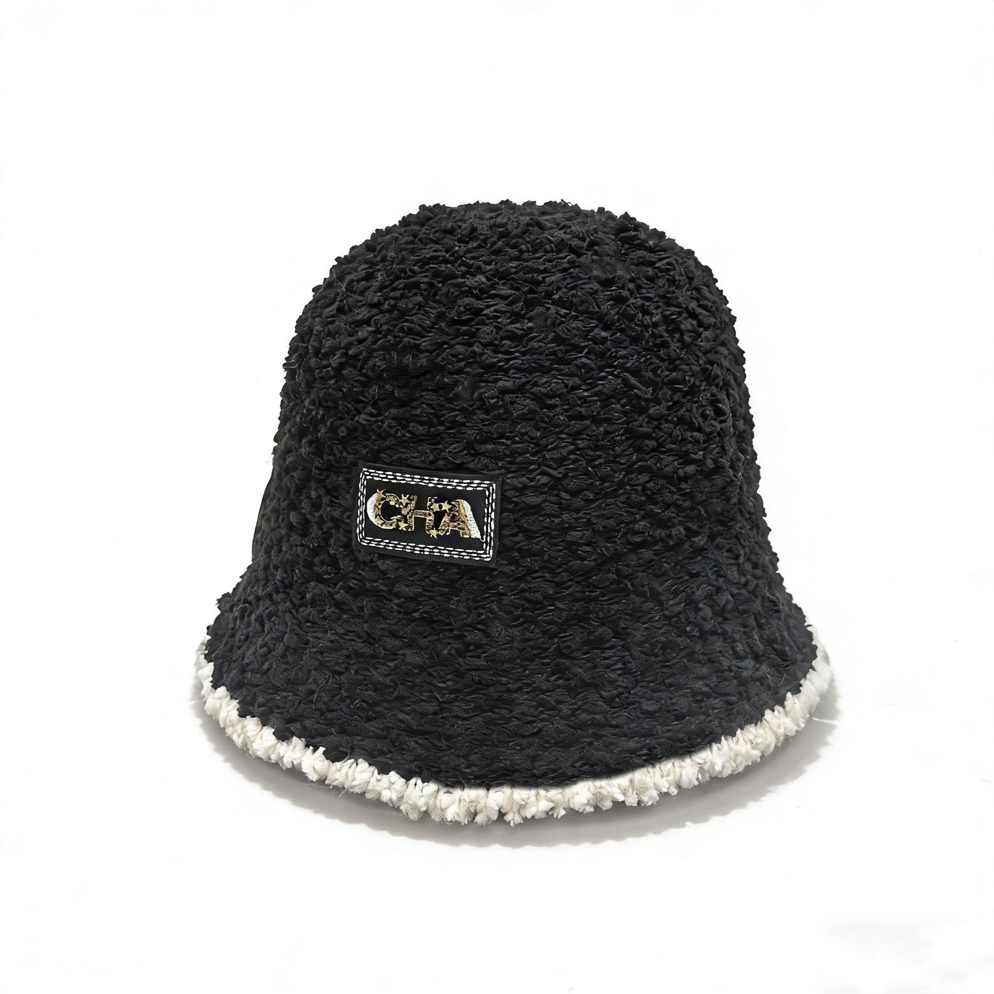 【COCO】百搭时尚秋冬黑色针织渔夫帽 