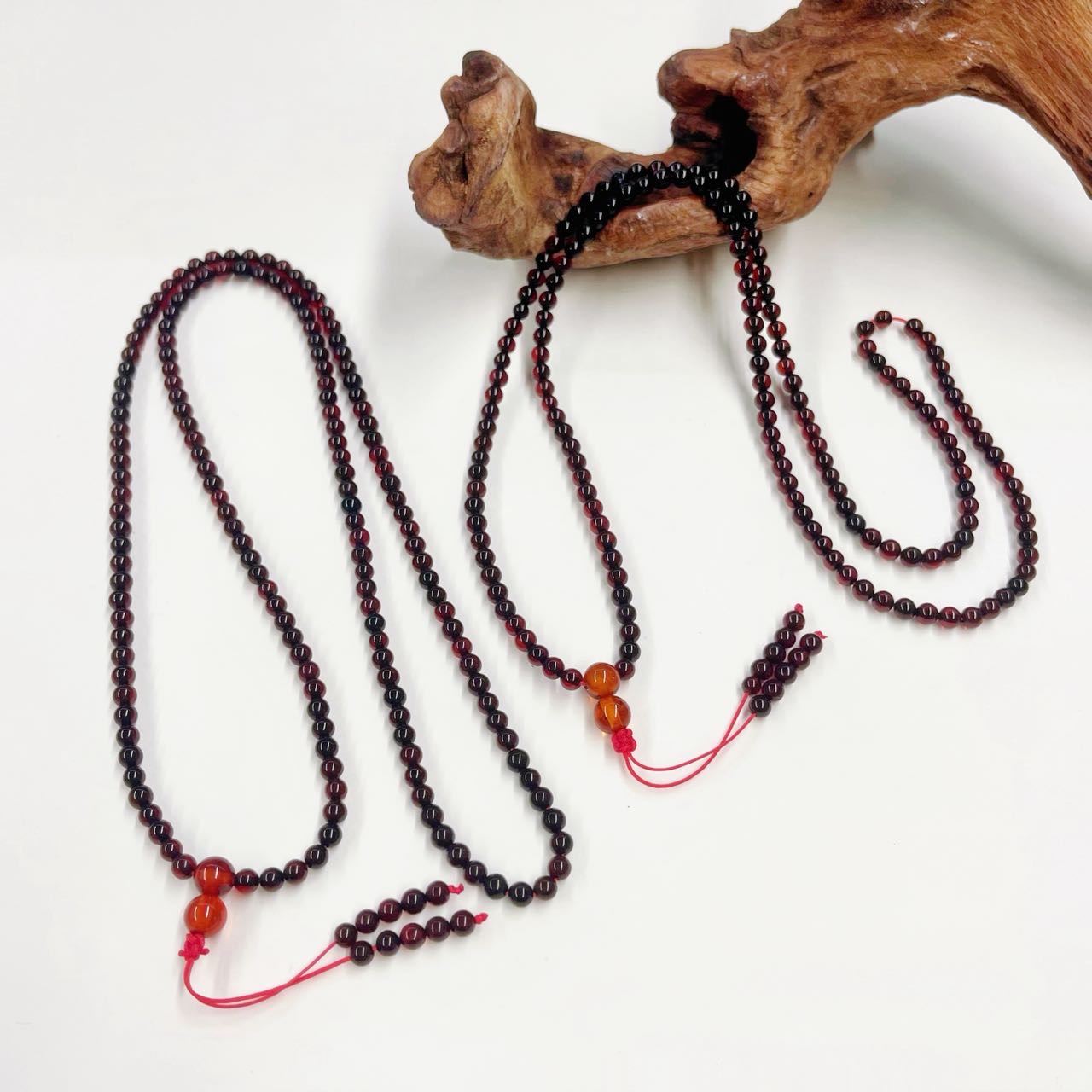 【小宝珠宝】23 S81059-血珀长链-多样性发其一-3mm