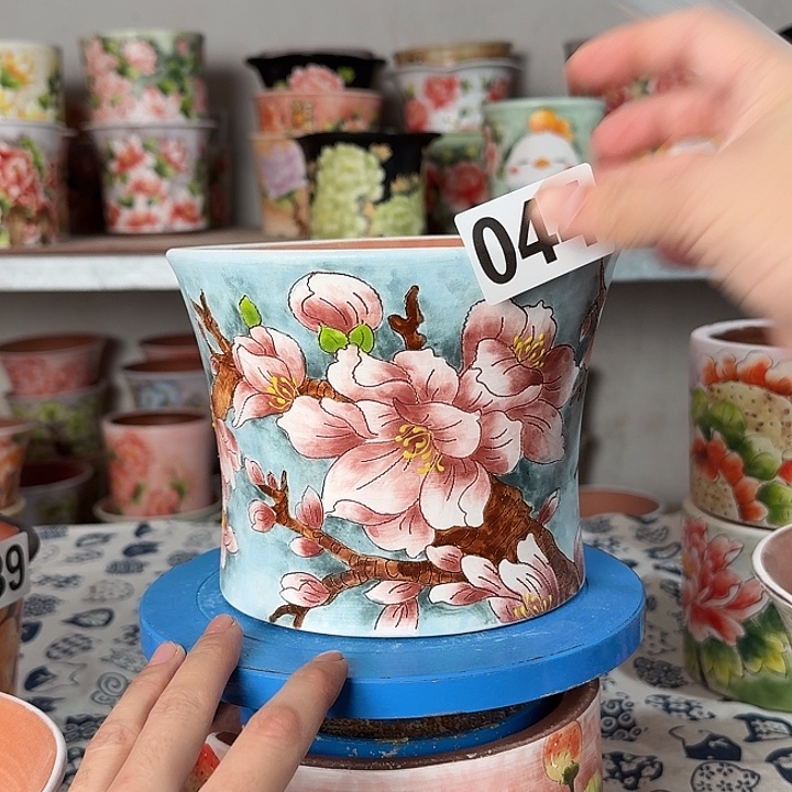 景德镇手绘多肉花盆