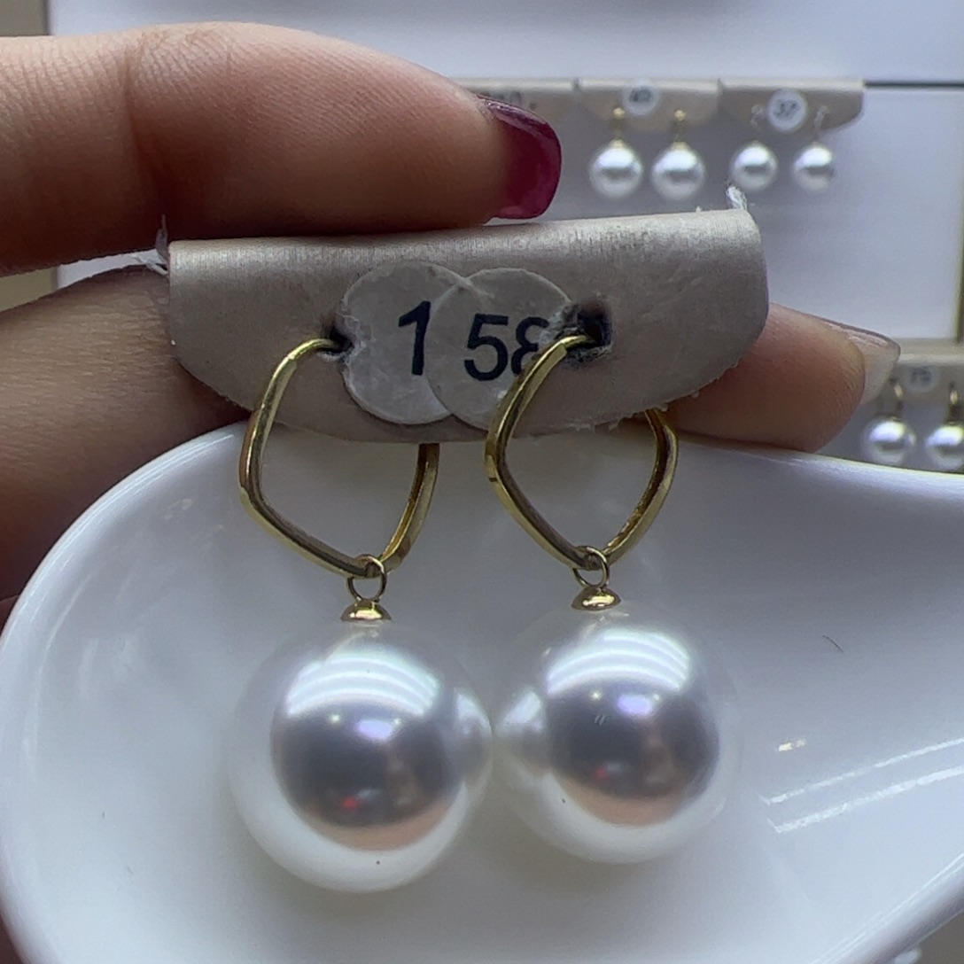 淡水珍珠耳饰18K金镶嵌