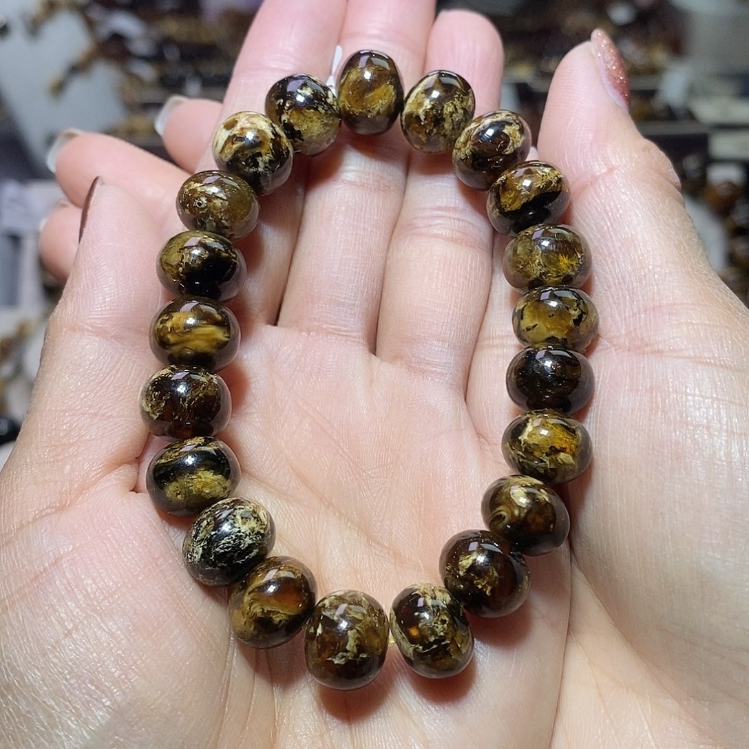 琥珀未镶嵌裸石 熊猫花11++福利