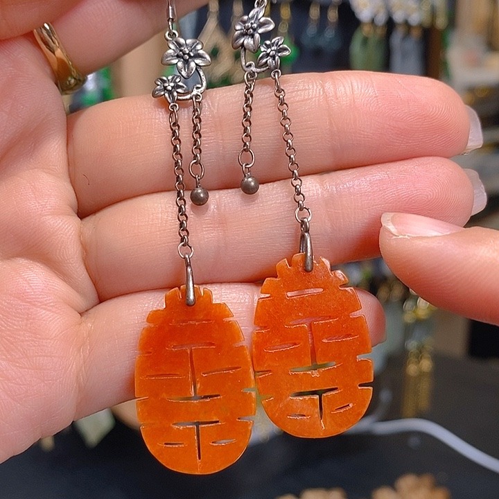 翡翠未镶嵌耳饰翡翠