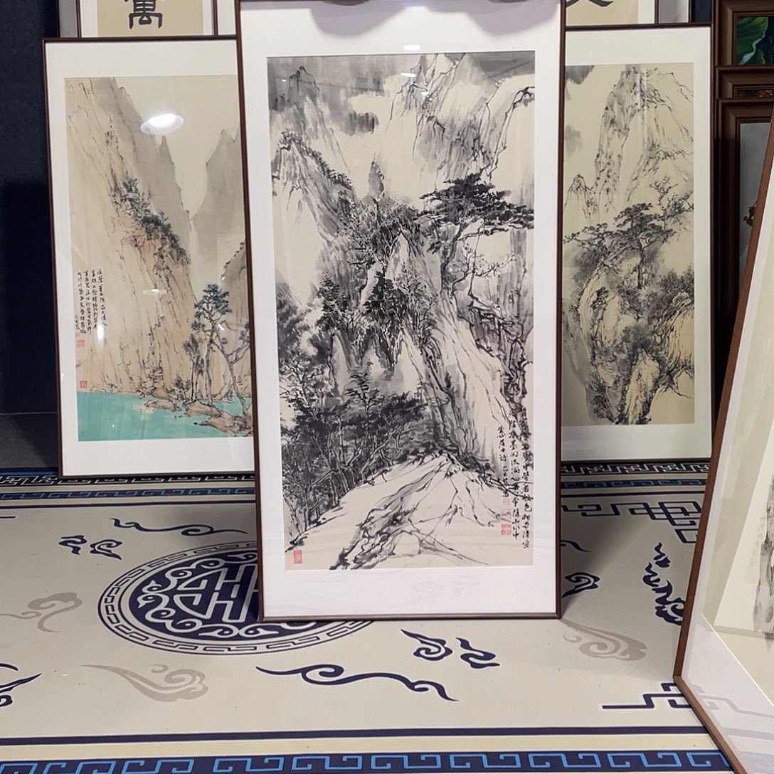 s***n国画手绘画作品带框