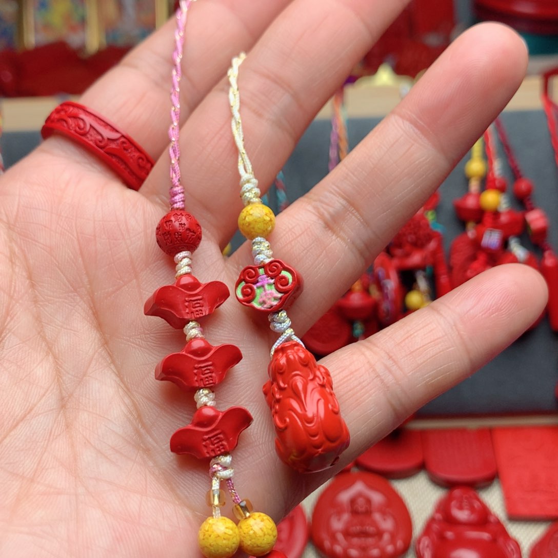 天然辰砂工艺品朱砂手机坠
