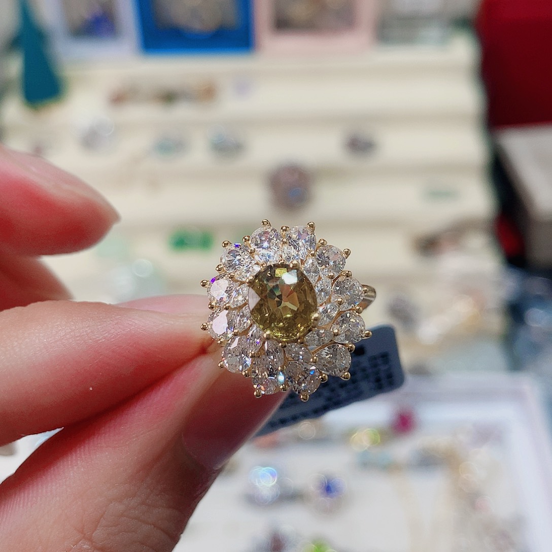 石榴石戒指银S925镶嵌