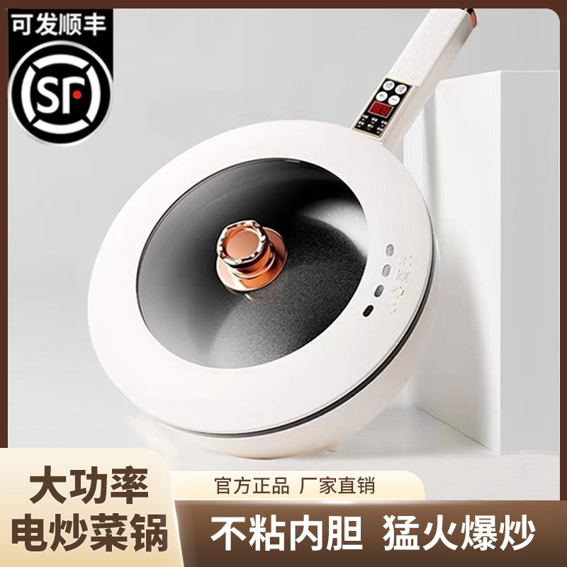 出口德国电炒菜炒锅家用电煮锅多功能火锅宿舍学生蒸煮煎炒一体锅