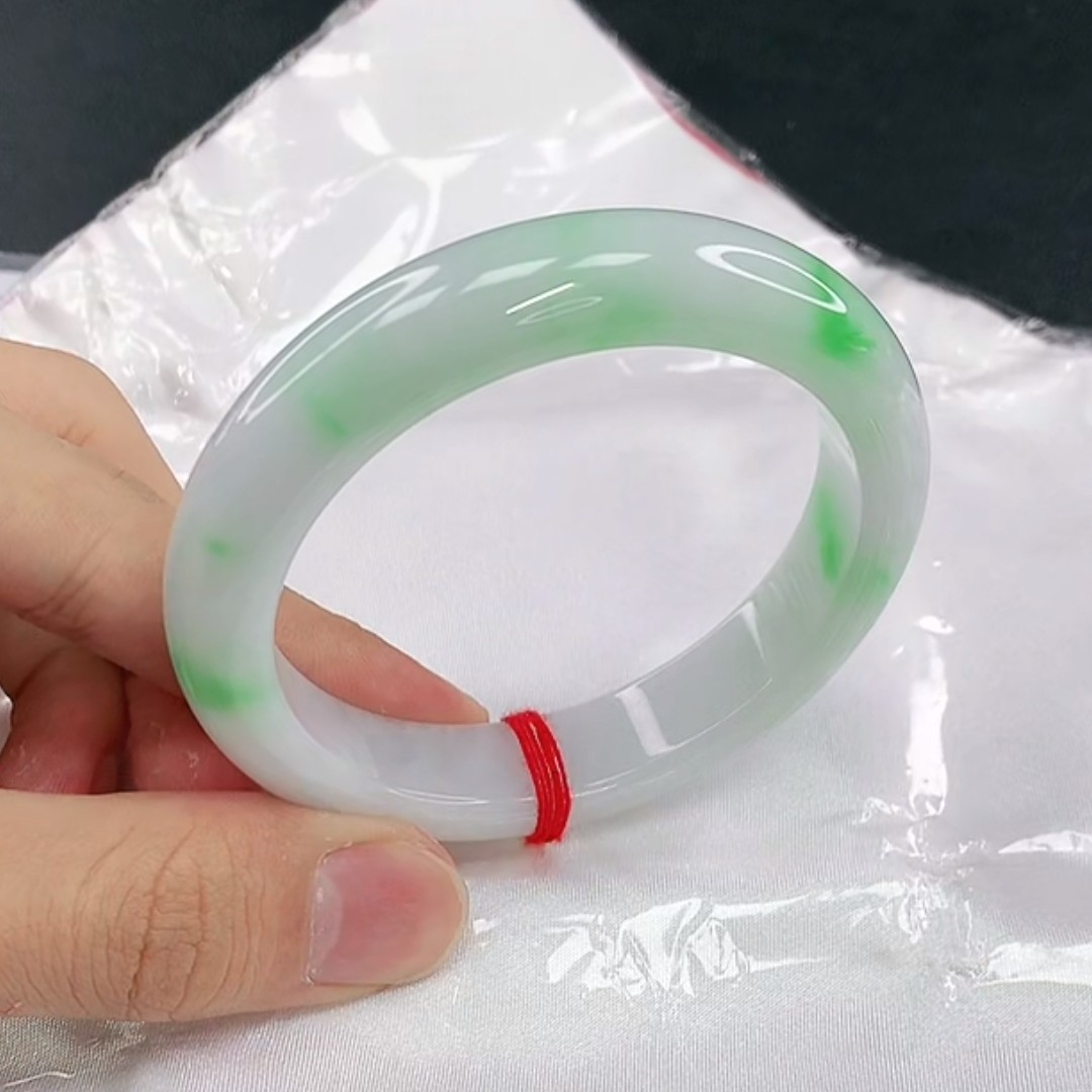 缅甸天然翡翠a货手镯圈口 57.8 （58023）