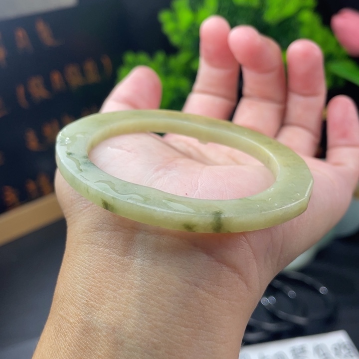 定制翡翠未镶嵌手镯52-55叮当开播宠粉漏