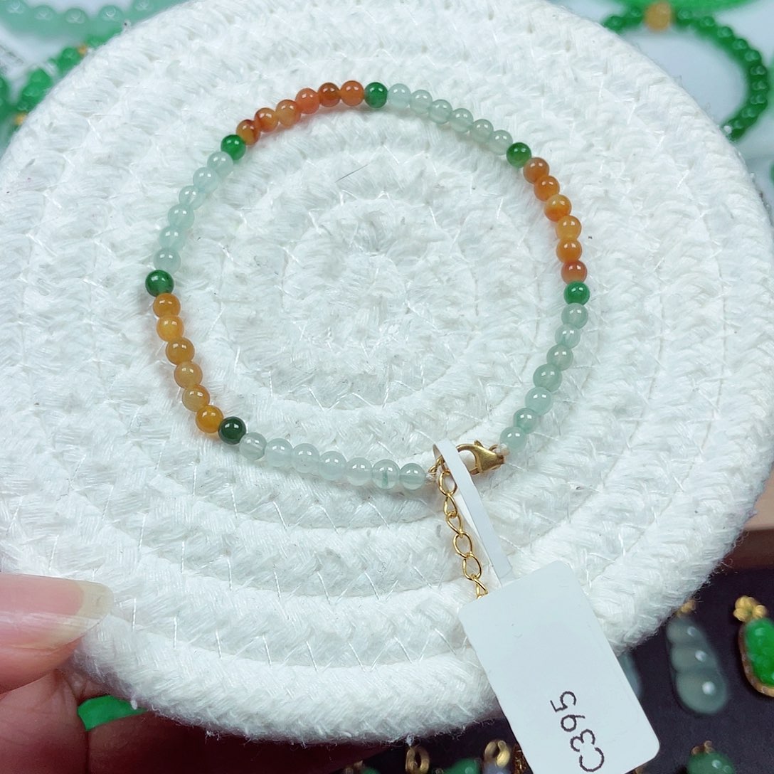 翡翠未镶嵌手链天然缅甸翡翠A货卡3.5