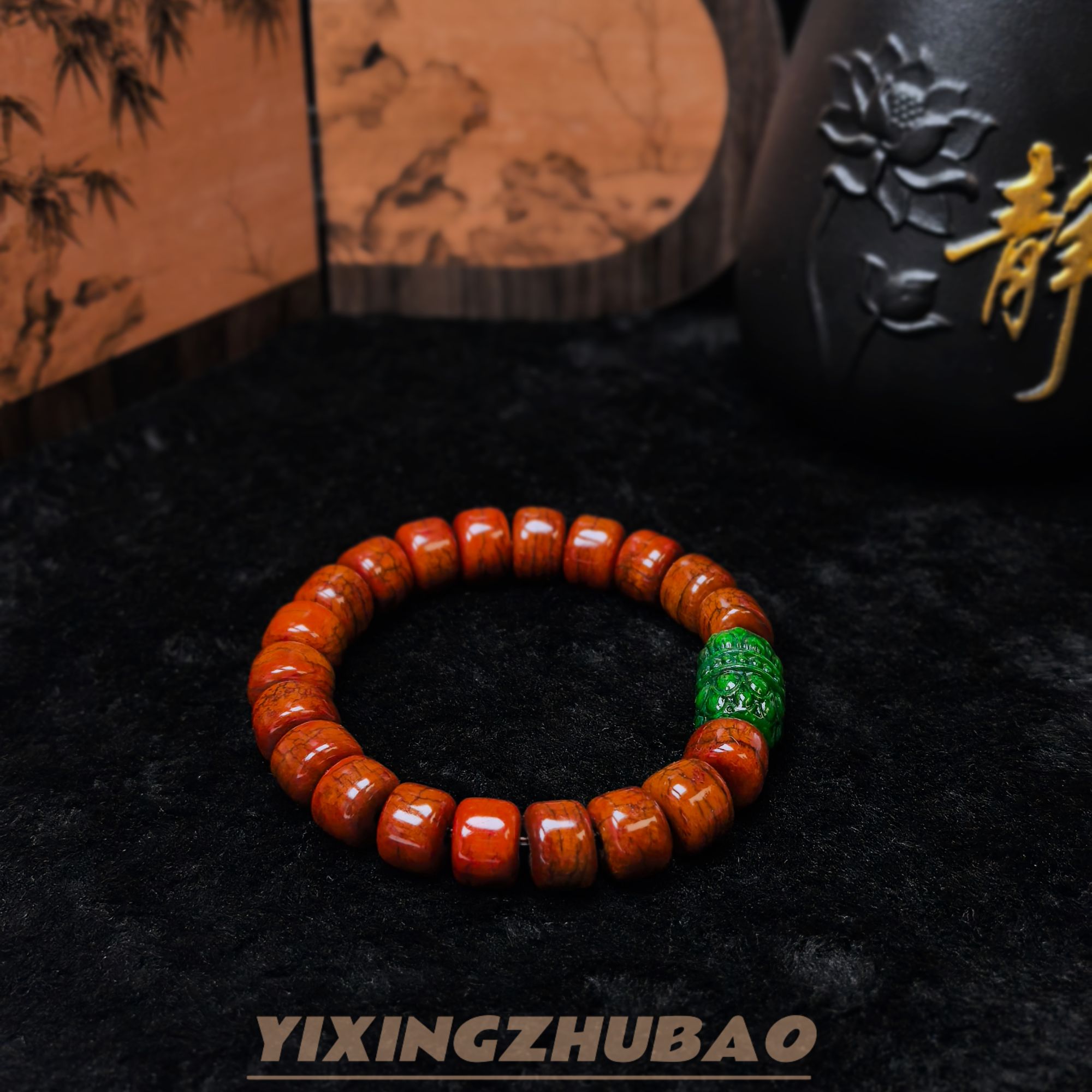 非金属珐琅手链 藏式精美高端手串 老c