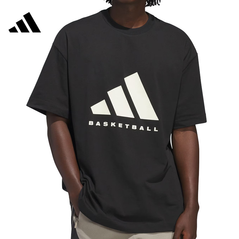 adidas/阿迪达斯男女白色训练运动透气休闲短袖T恤 JY0199