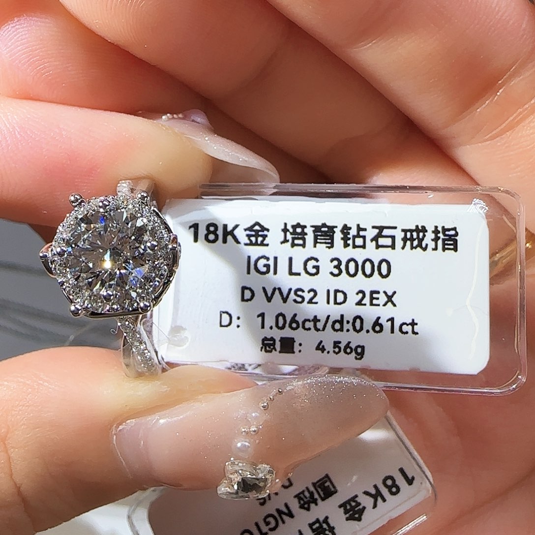 实验室培育钻石18K金镶嵌美*?一克拉庄园 14