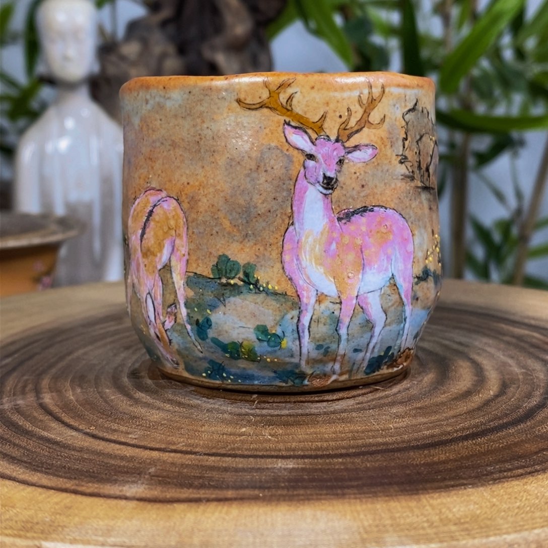 美*匠心窑柴烧手绘杯杯