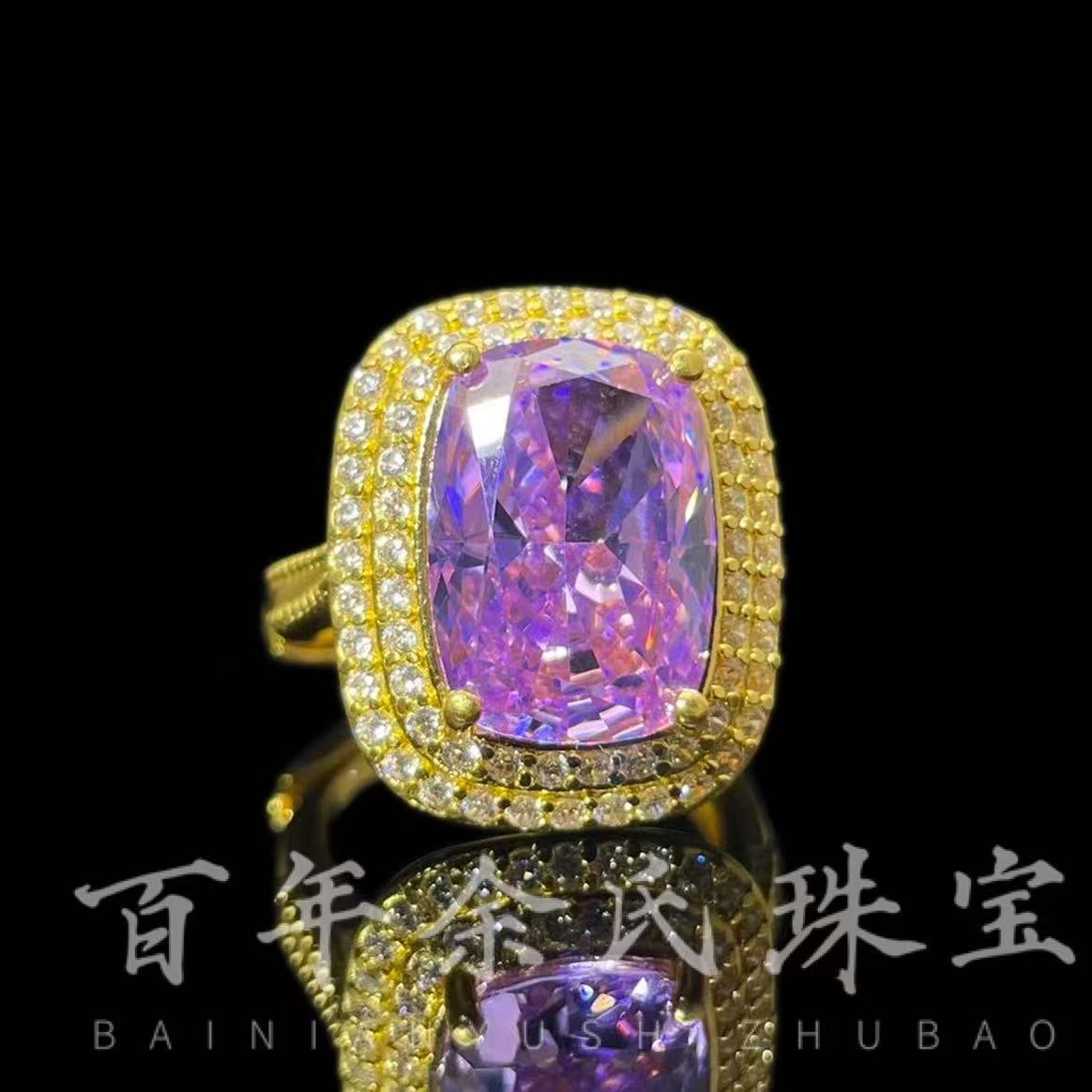 长方糖—足金9995D黄金镶嵌女戒3.98-4.09-4.01-4.02克净