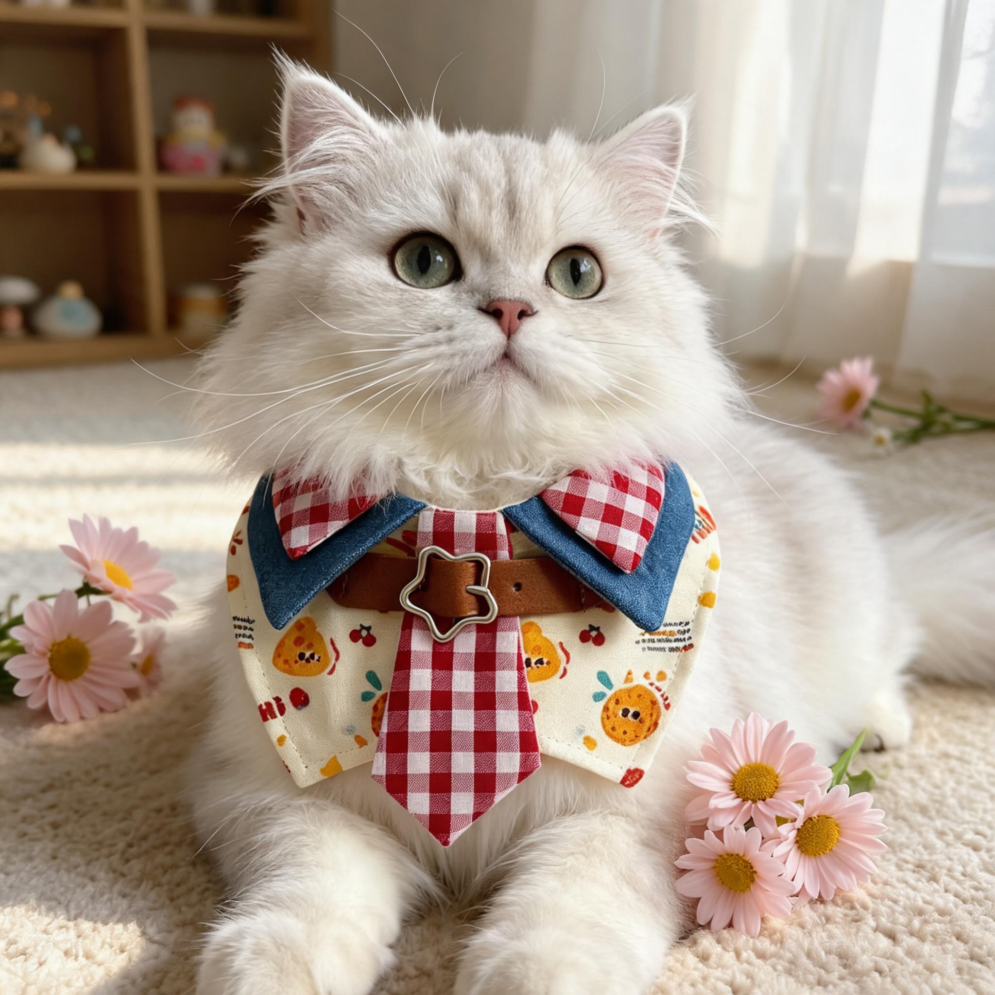 宠物口水巾猫咪围脖卡通印花中小型犬小狗狗小猫围脖比熊泰迪围兜