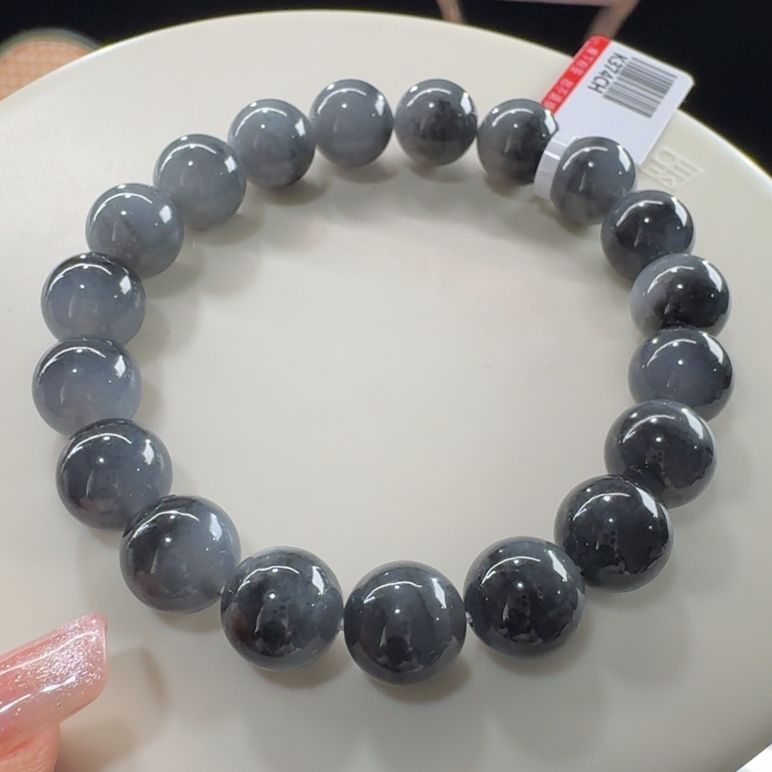 翡翠未镶嵌手链乌鸡串卡10