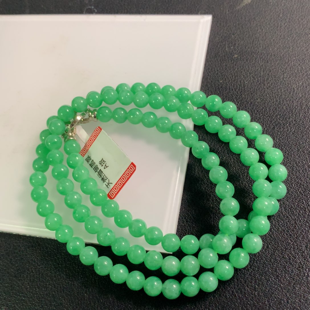 翡翠未镶嵌颈饰项链