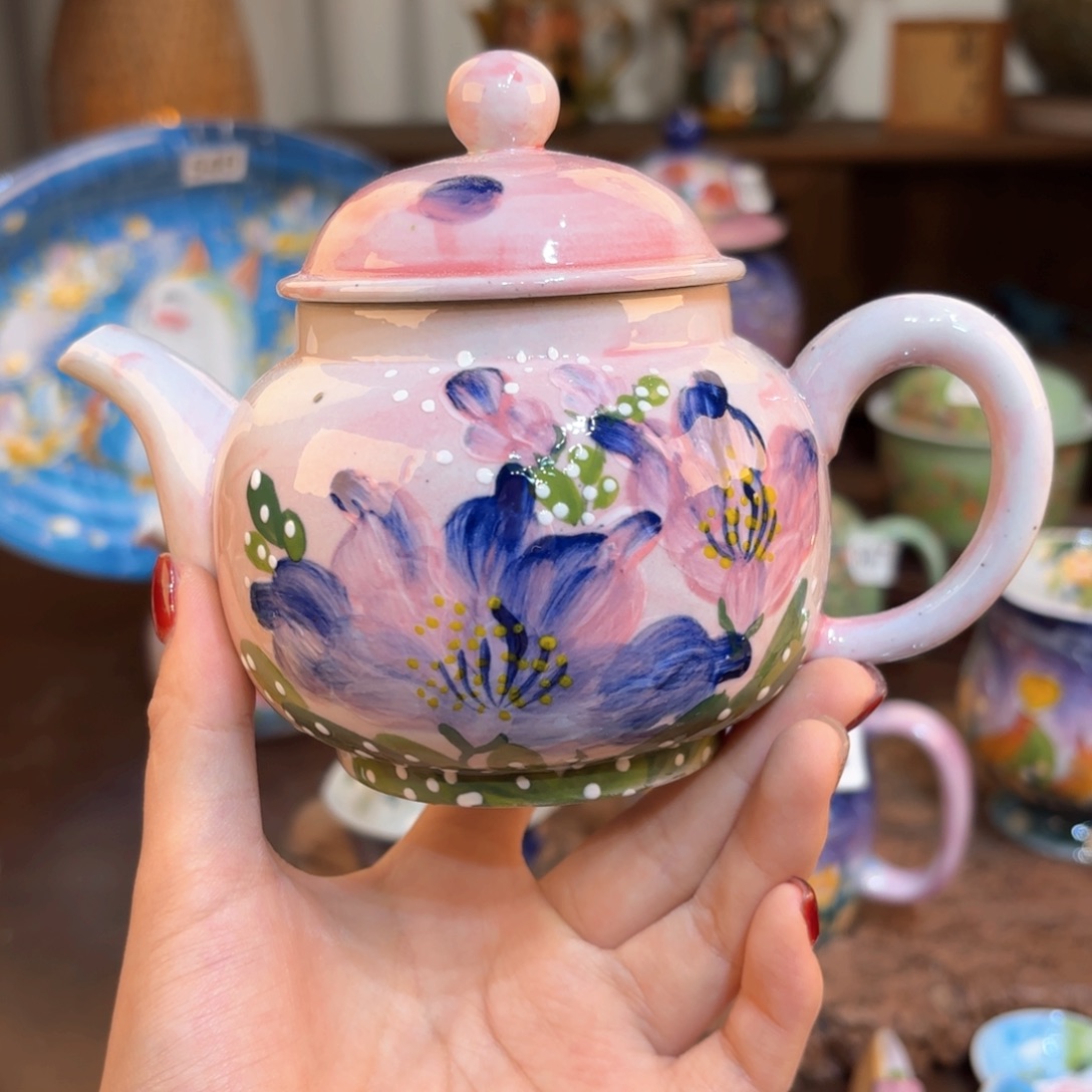 景德镇手绘高温釉下彩陶瓷茶具