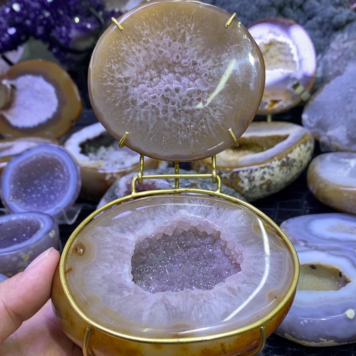 未镶嵌珠宝半成品紫晶啵啵盆
