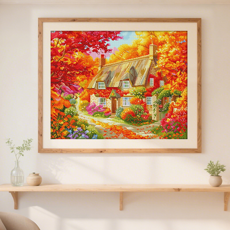 【新疆长绒棉双纱棉】7467秋之丰硕十字绣 唯美四季客厅画 68色