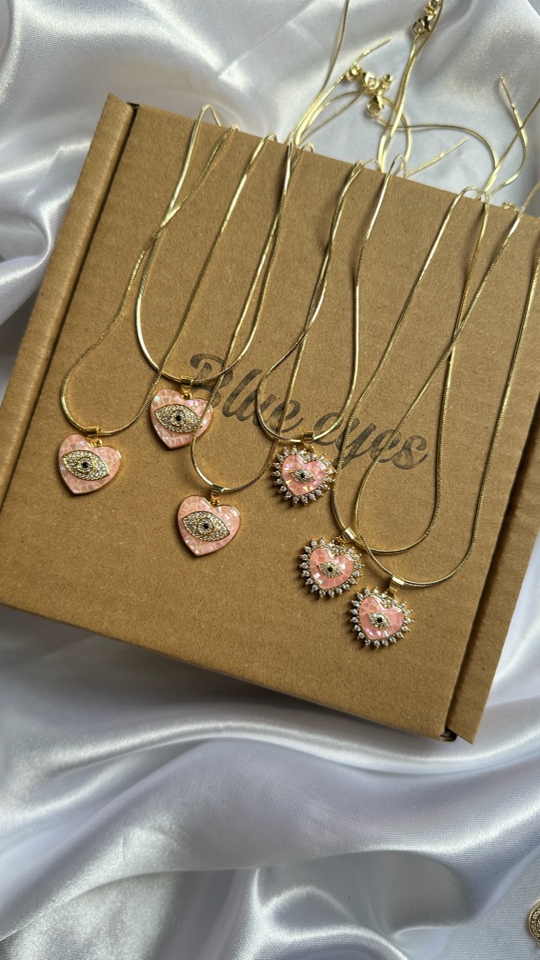 铜合金锆石项链 粉色系项链 不褪色 不掉色 需要的款式备注