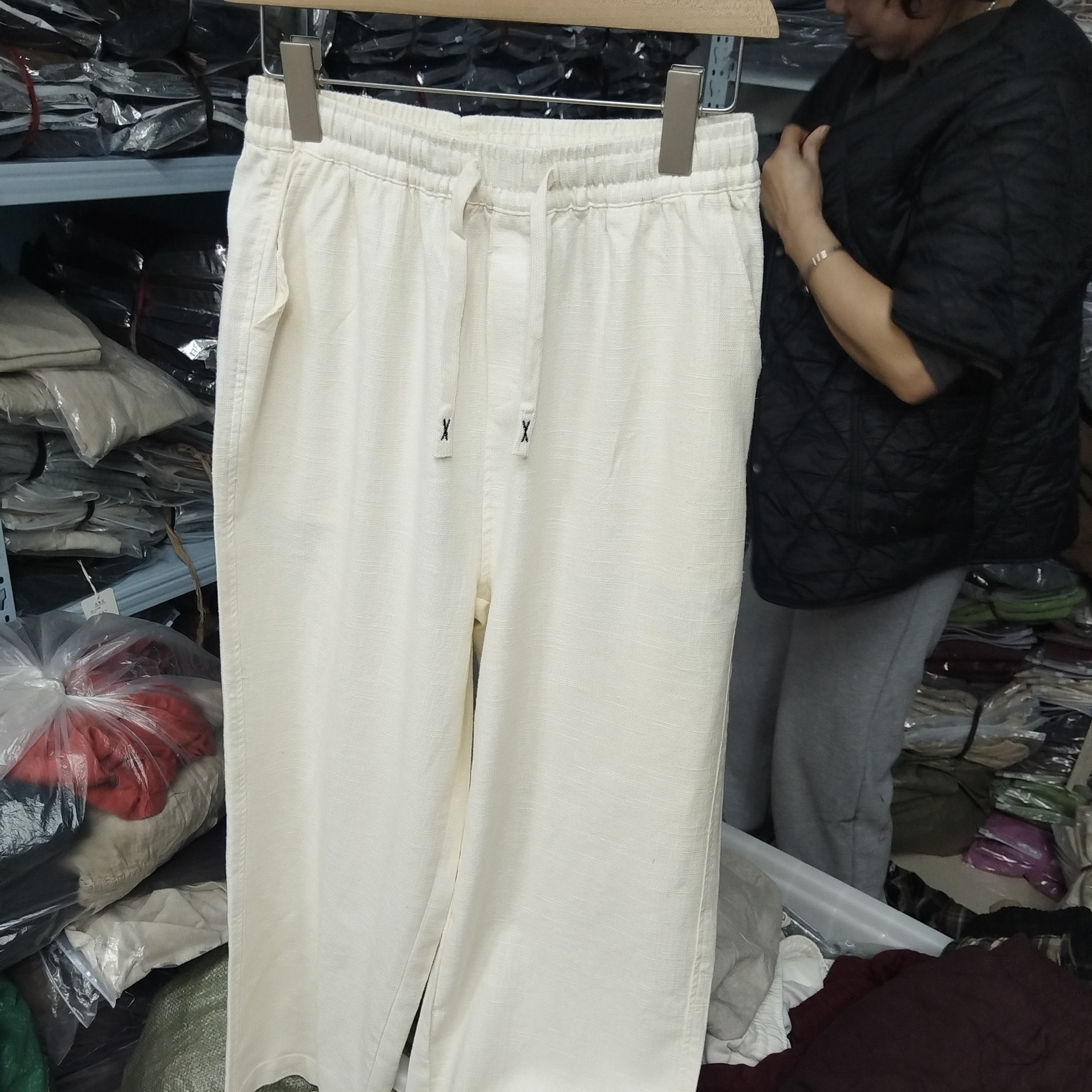 春夏汉麻新款加长直筒裤高腰窄版男女款