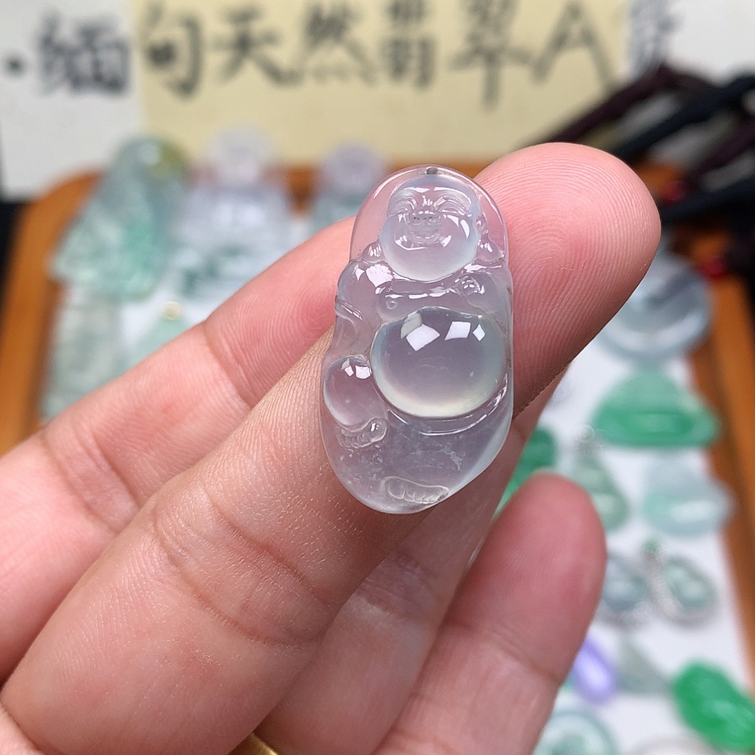 翡翠裸石缅甸天然A货翡翠冰种佛公