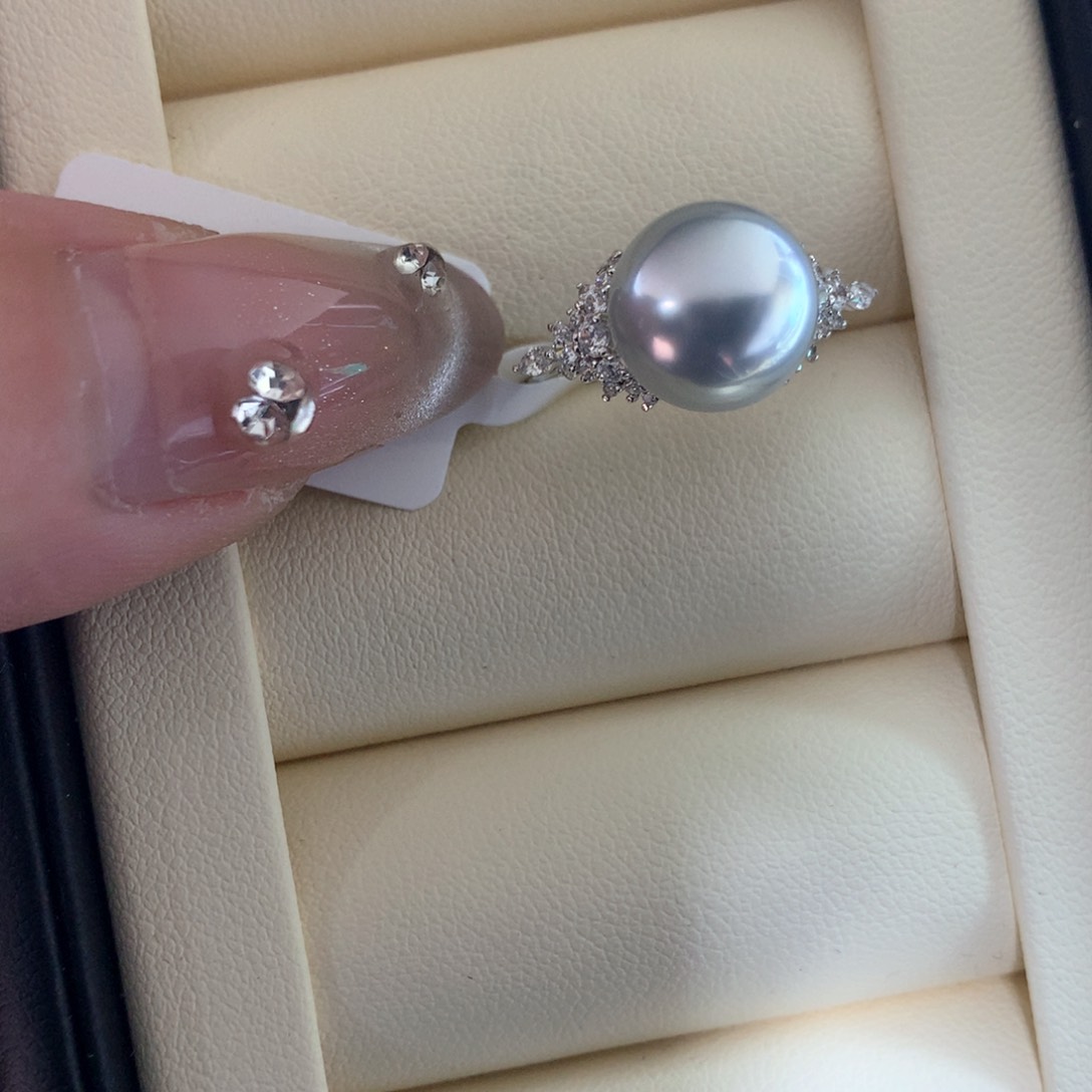 海水珍珠戒指18K金镶嵌