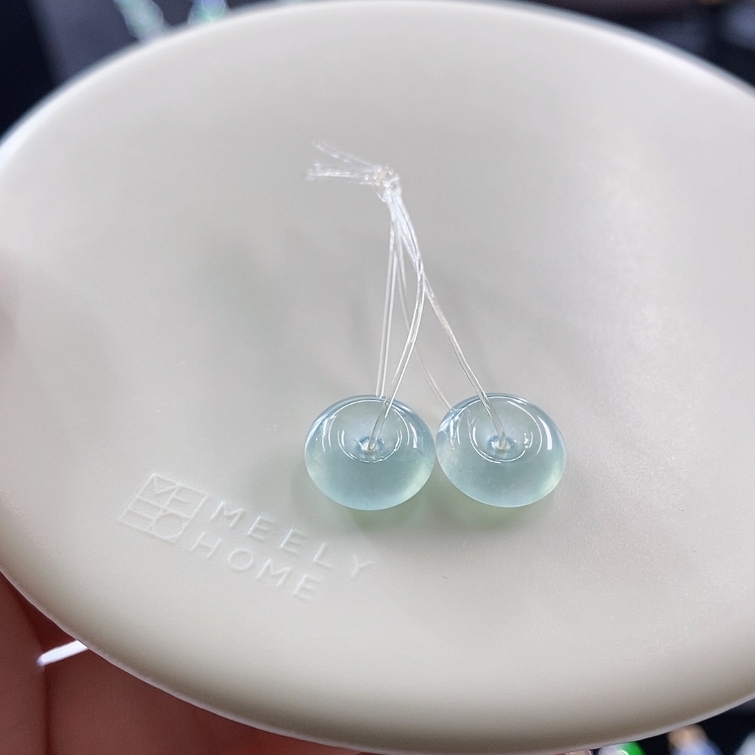 散珠翡翠甜绿平安扣