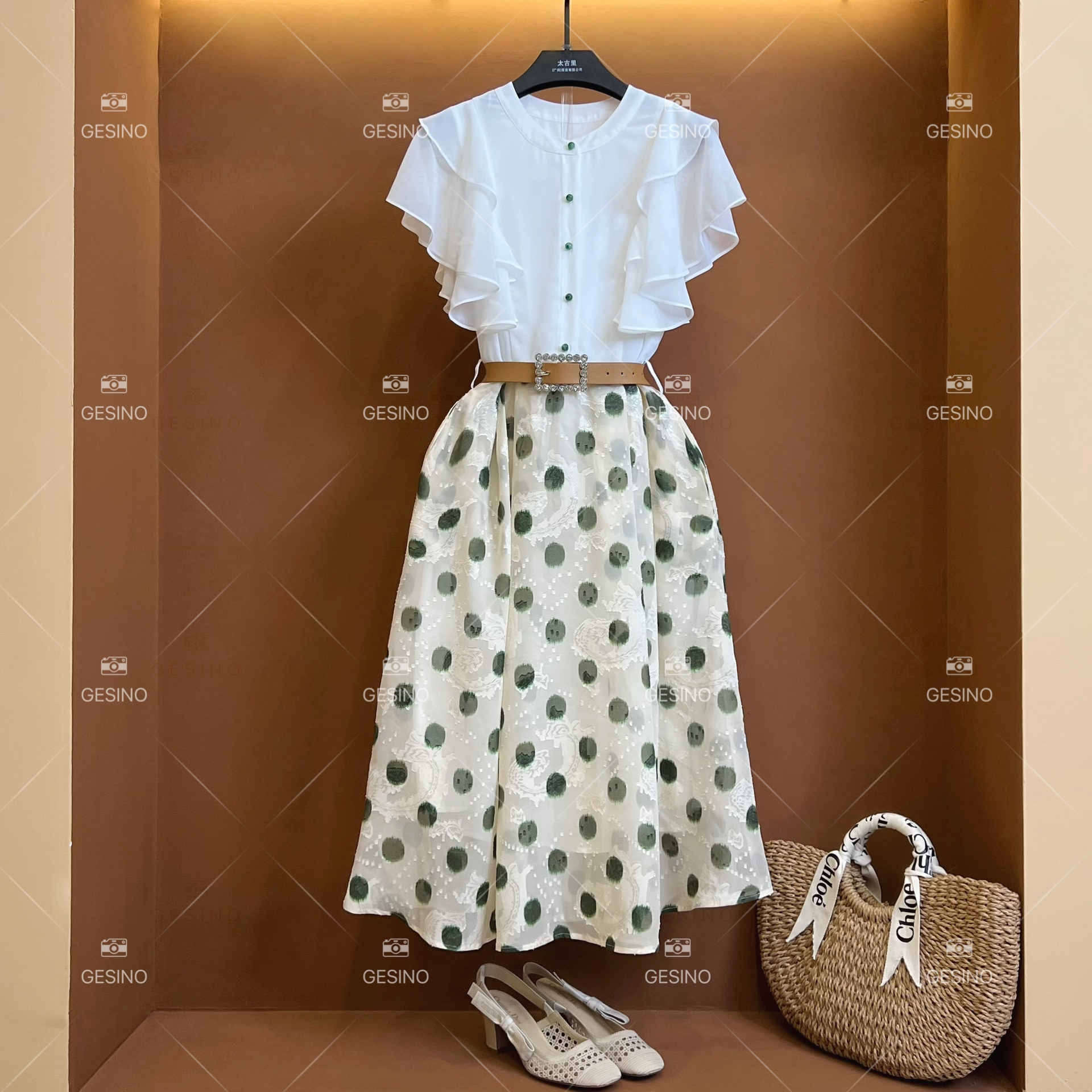 【丽】春夏丨设计师轻奢法式印花女士连衣裙 CX-2024289