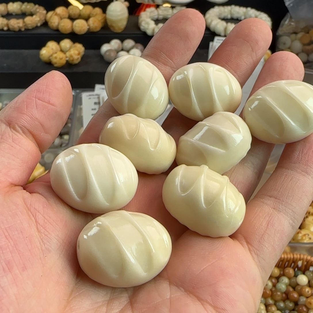 手串菩提根/象牙果微瑕疵白色面包8颗不挑瑕
