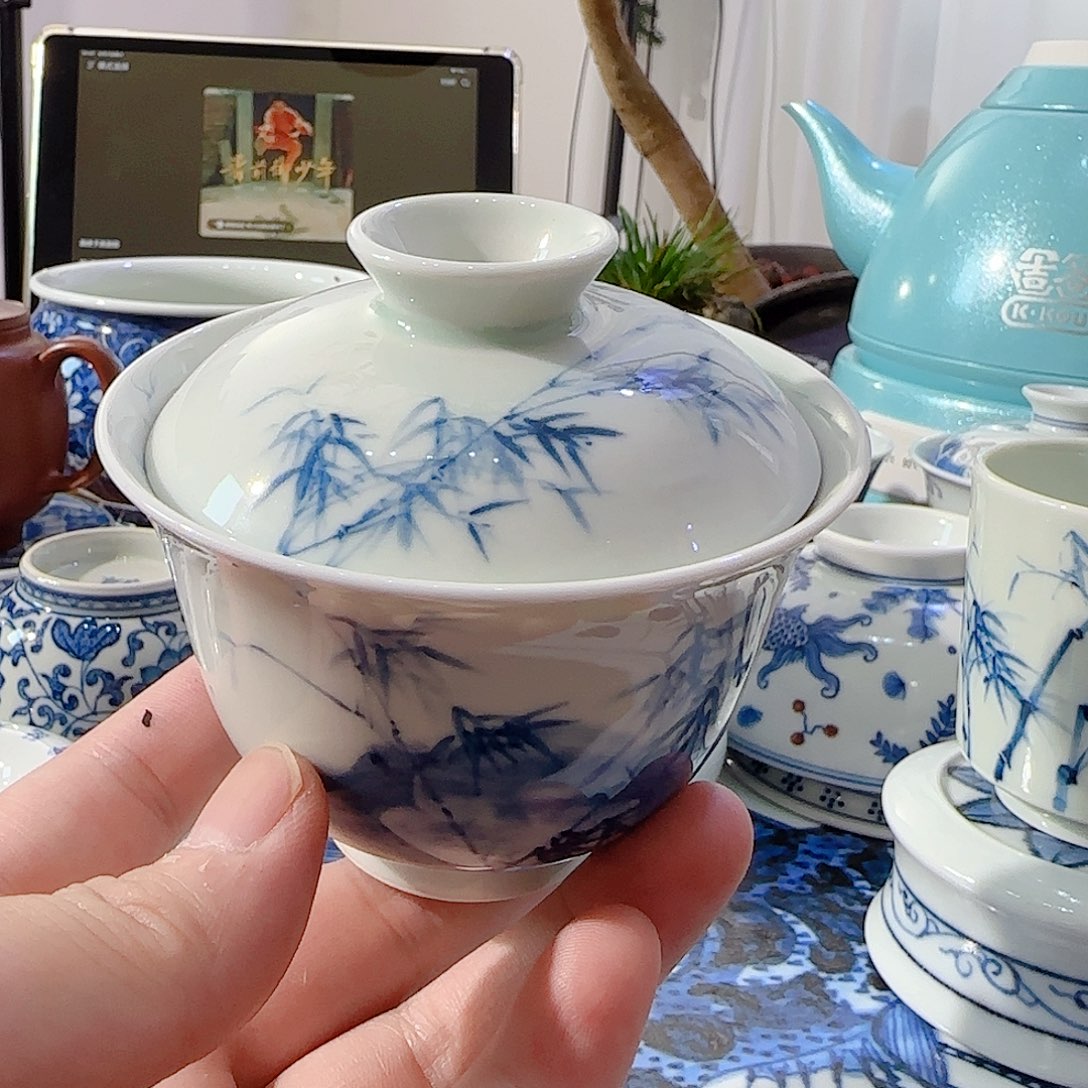 摆件悟****云盖碗竹子盖碗