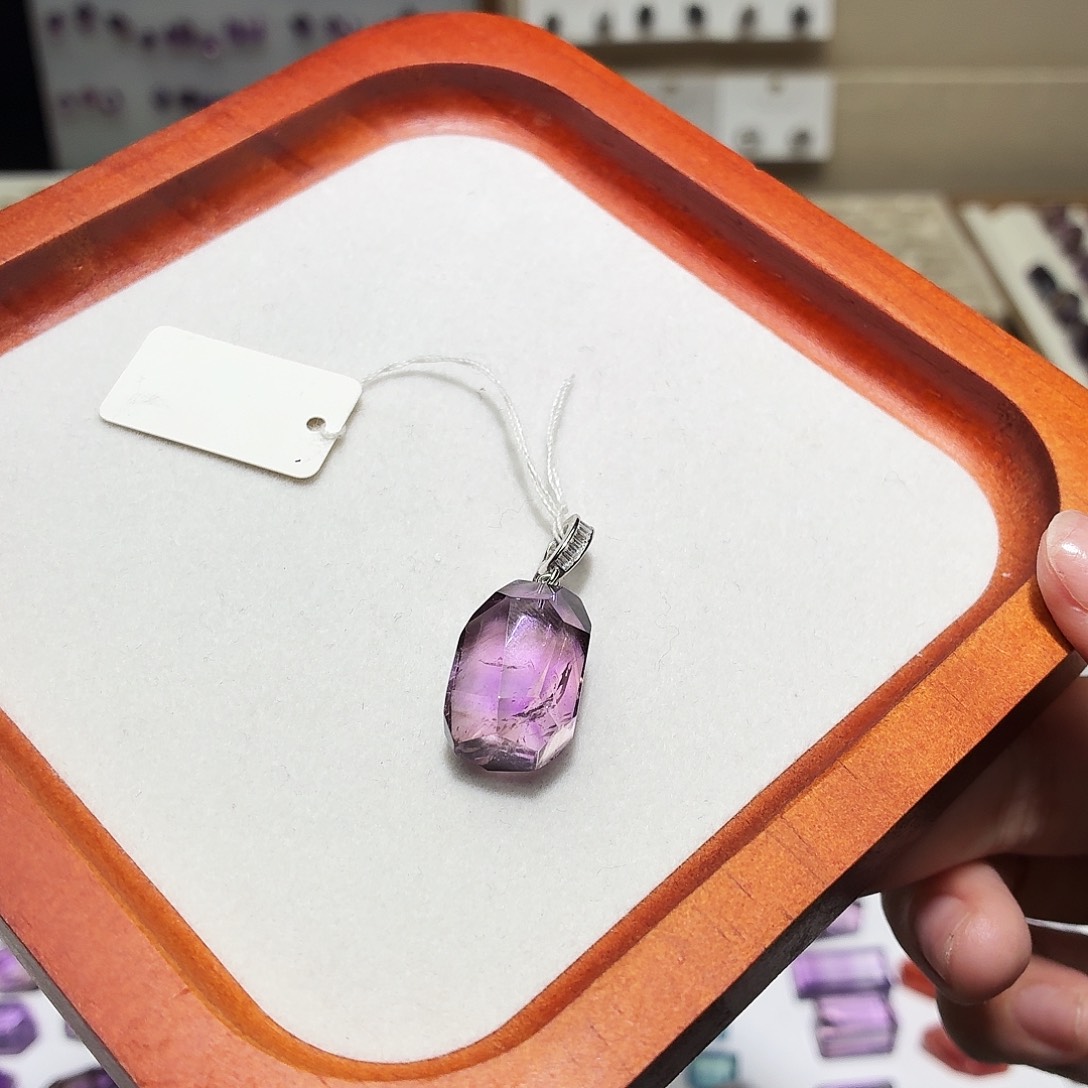 未镶嵌水晶吊坠(不含链)成品 吊坠 紫超七